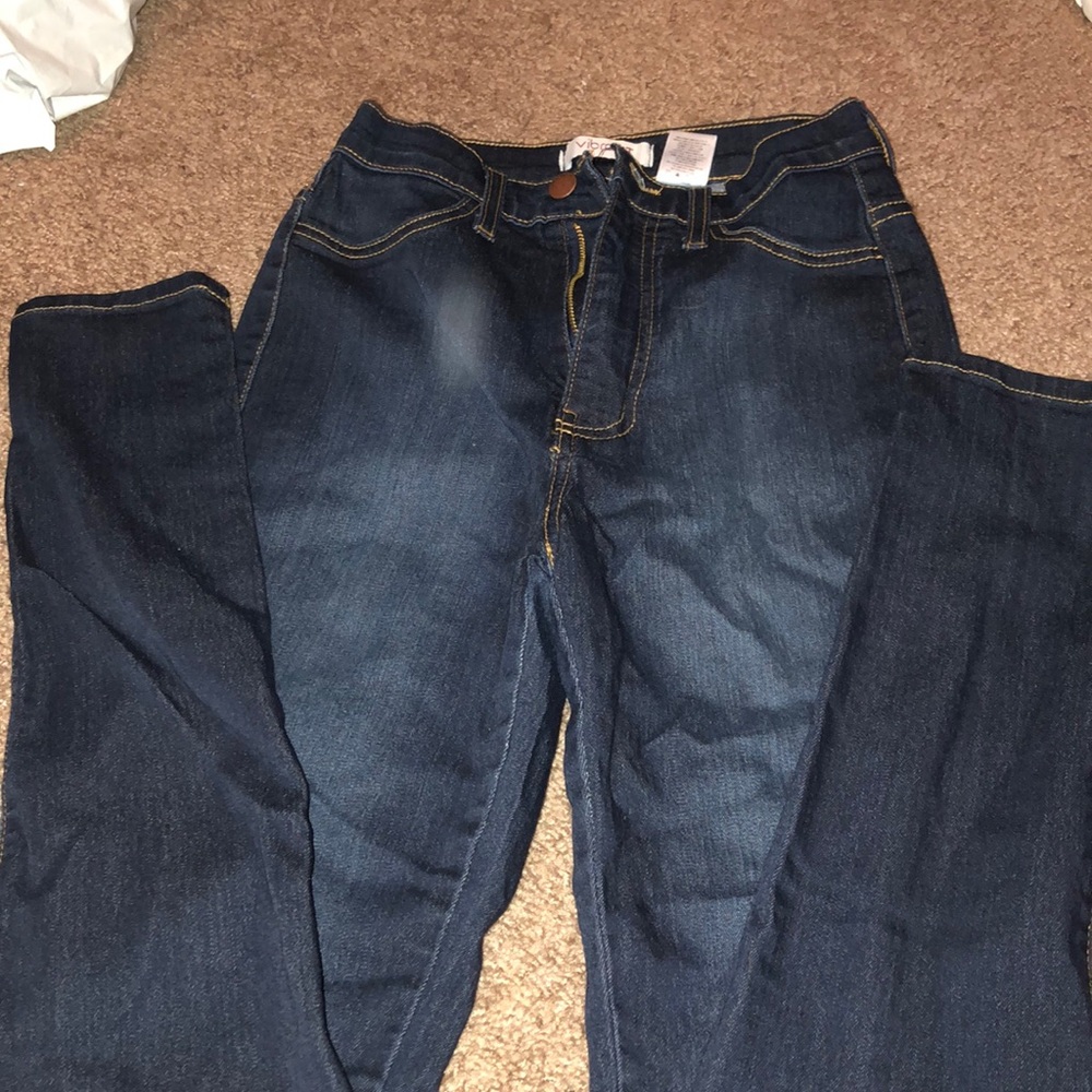 Super skinny dark high waisted jeans